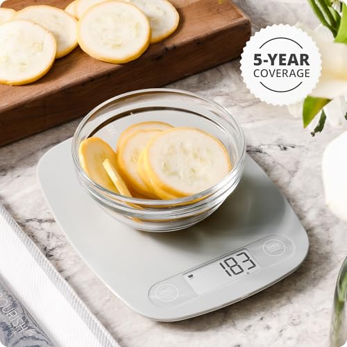Greater Goods Food Scale – Digital Kitchen Scale, 1g Precision, Easy-Tare & Quick Conversion, Slim Compact Design, Durable & Portable | Ideal for Cooking, Baking & Meal Prep (Ash Gray)