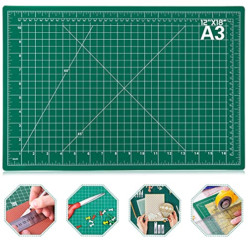 anezus Self Healing Sewing Mat, 12inch x 18inch Rotary Cutting Mat Double Sided 5-Ply Craft Cutting Board for Sewing Crafts