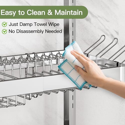 BOOSINY Over The Sink Dish Drying Rack, Extra Large Capacity Dish Drainer