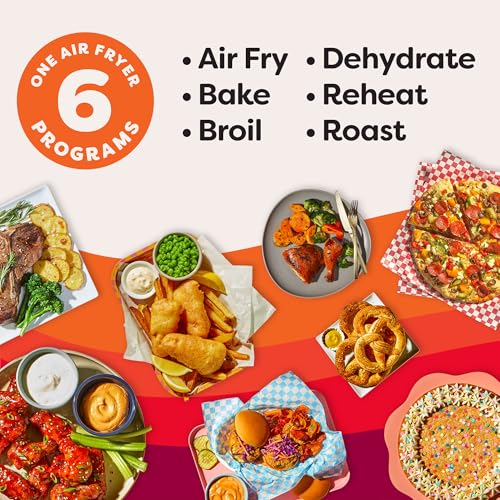Instant Pot 4Qt Vortex 6-in-1 Mini Air Fryer, Custom Program Options, Air Fry, Broil, Roast, Dehydrate, Bake, Reheat, Black, 4 Quarts