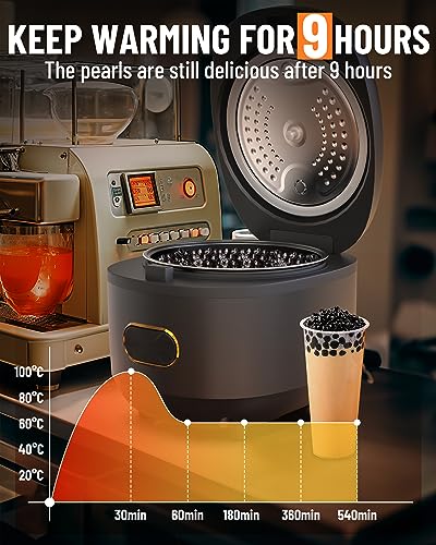 WantJoin Boba Maker Machine Commercial Boba Cooker Commercial Boba Pearl Maker for Bubble Tea Milk Tea Boba Pot for Tapioca Pearls for Restaurants Milk Tea Stores Dessert Stores Lounge Bars 110V