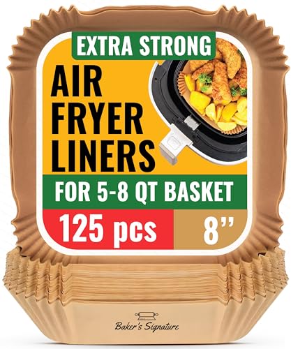 Air Fryer Paper Liners, 125Pcs Air Fryer Disposable Liners, Non-Stick and Oil Proof for Easy