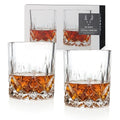 Viski Admiral Crystal Whiskey Tumbler Set of 2 - Premium Crystal Clear Liquor Drinking Glass, Classic Lowball Cocktail Glasses Gift Set, 9 Oz