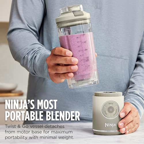 Ninja Blast Max, Portable Blender + Twist & Go, Personal Smoothie, Blend, Ice Crush, 3 Programs, Cordless, 22 oz removable Vessel, Dishwasher Safe, Leakproof, Navy, BC251NV