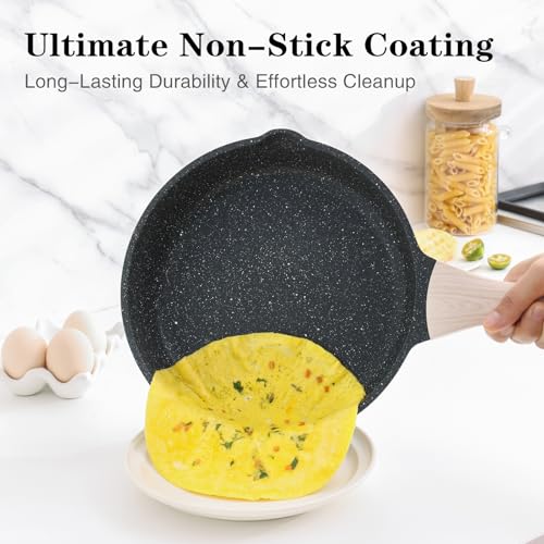 Kordisen Nonstick Frying Pan Skillet, 8 Inch Small Egg Omelet Pan, Healthy and Non Toxic, Induction Compatible, PFOA Free