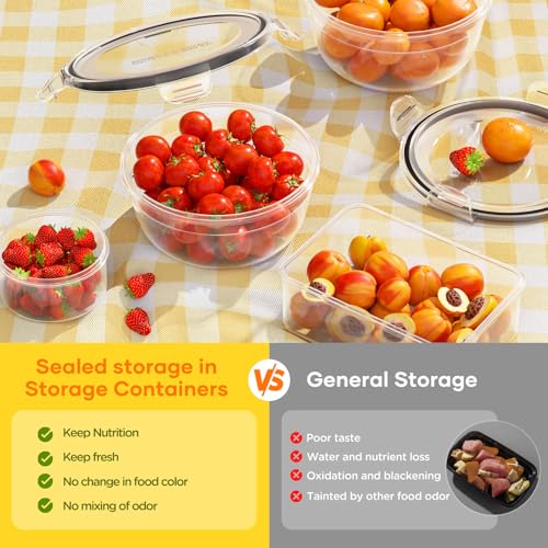 52 PCS Food Storage Containers with Lids Airtight (26 Lids & 26 Containers)- Reusable Plastic Leakproof Meal-Prep Container for Kitchen Storage Organization Microwave/Dishwasher Safe with Labels & Pen