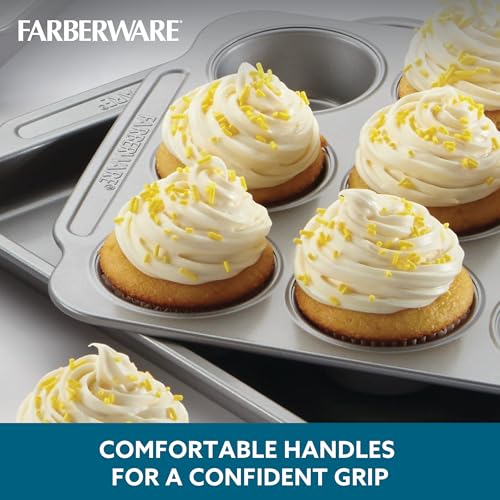 Farberware Nonstick Bakeware Set with Cooling Rack, 10-Piece, Gray