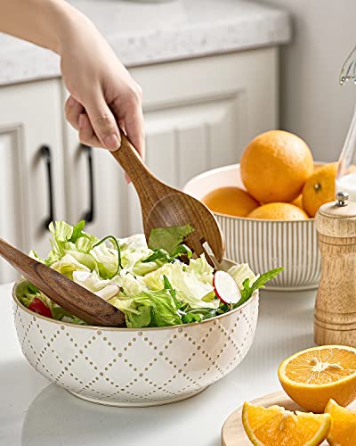 getstar Large Serving Bowls (8 inch & 60 fl oz), Ceramic Salad Bowl Set of 2, Microwave and Dishwasher Safe, Farmhouse Kitchen Decorative Bowls Set