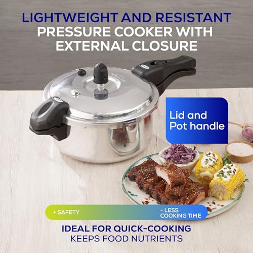 Universal (3.7 Quart / 3 Liter) Ultra Pressure Cooker, Pressure Pot with 6 Safety Systems, Aluminum Pressure Cooker for 4 Servings, Even Heat Distribution, Diameter 9.4 inches, Height 7 inches