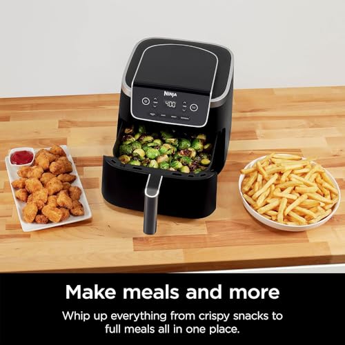 Ninja AF141 Air Fryer Pro 4in1 5QT Air Crisp Technology Nonstick Basket (Renewed) Bundle with 2 YR CPS Enhanced Protection Pack