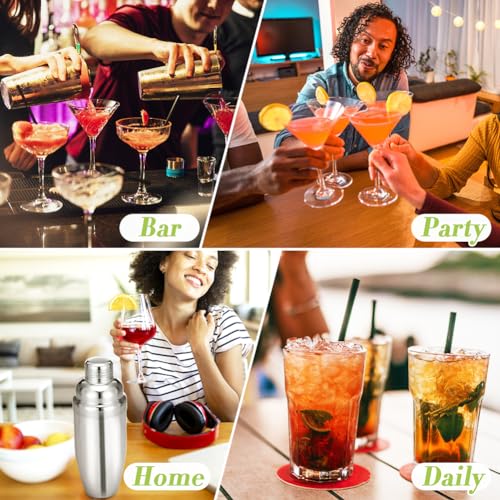 NewGF Cocktail Shaker,24oz Drink Mixer with Built-in Strainer for Mixing Drinks Margaritas,Beginner Friendly Stainless Steel Mixer Bar Utensil Tool