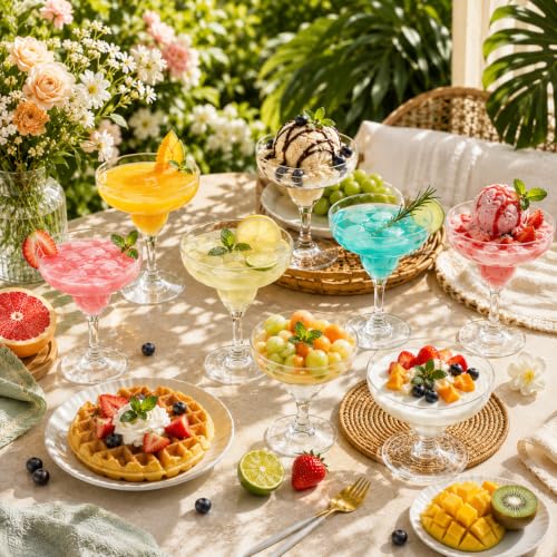 WOPPLXY 60 Pcs Plastic Margarita Glasses, 5 oz Clear Cocktail Glasses for Cinco de Mayo, Taco Party, and Mexican Decoration, Plastic Margarita Cups for Taco Bar Events Wedding Parties
