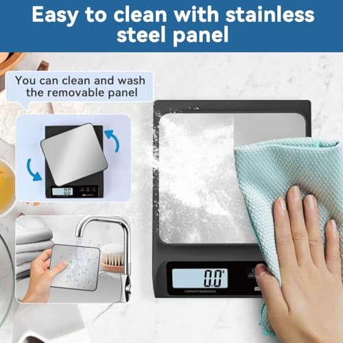 CYBERGIANT 13lb/0.1g Precision Digital Food Scale - Food Scale & Kitchen Scale for Meal Prep and Kitchen Baking - Espresso Coffee Scale, Gram Scale, Stainless Steel Platform & LCD Display - Black