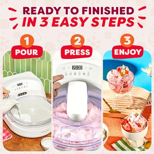 Instant Pot InstantChill Ice Cream Maker with Built‑In Compressor, No Pre‑Freezing, Real Ice Cream in Minutes*, Gelato, Sorbet, Rolled, Non‑Dairy, Mix‑Ins, Easy Clean Up, Quiet, Makes Up to 2 Pints