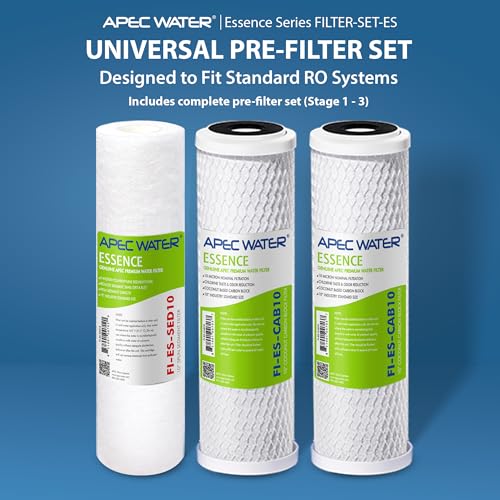 APEC Water Systems Filter-Set-ES High Capacity Replacement Pre-Filter Set for Essence Series Reverse Osmosis Water Filter System Stage 1-3