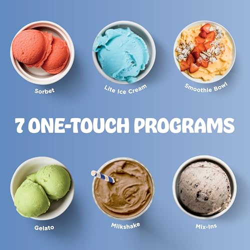 Ninja NC301 CREAMi Ice Cream Maker, for Gelato, Mix-ins, Milkshakes, Sorbet, Smoothie Bowls & More, 7 One-Touch Programs, with (2) Pint Containers & Lids, Compact Size, Perfect for Kids, Silver