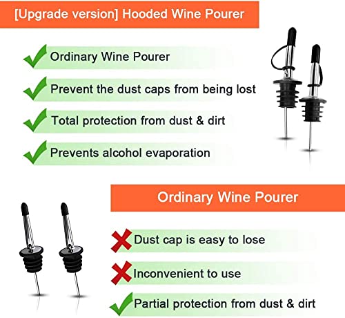 Pafusen 12 Pack Liquor Pour Spout With Dust Caps - Bottle Pourers for Alcohol, Olive Oil - Speed Pourers, Bar Bartender Accessories