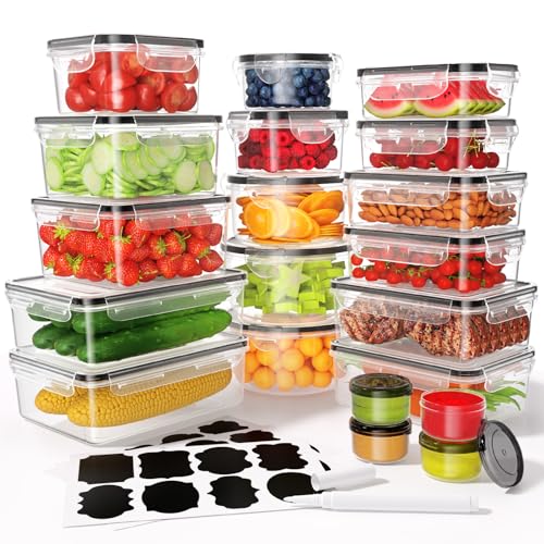 40 PCS Food Storage Containers with Lids Airtight (20 Containers & 20
