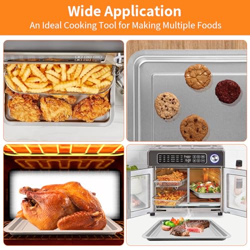 GWYSY Air Fryer Replacement Tray for Emeril Lagasse Everyday 360 26 QT Extra Large Air Fryer, 12.5''×11.5'' Steel Air Fryer Accessories Grill Pan Plate Replacement Parts Rack