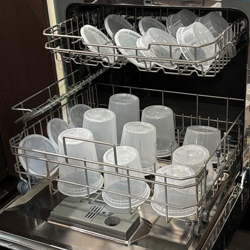 TashiBox Deli Food Containers with Lids 48 Sets (16 & 32 oz 24 Each) - Plastic Food Storage Containers - Clear Disposable Meal Prep Containers, BPA Free, Leakproof, Microwave and Freezer Safe