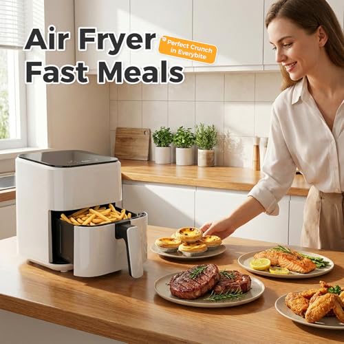 DUMOS 3 Qt Air Fryer, Compact Digital Airfryer with Auto Shut-Off, Fast Cooking for Quick Easy Meals, Space Saving Mini Air Fryer for Small Kitchens, Apartments & Singles