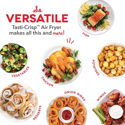 Dash Tasti-Crisp Express Air Fryer - Mini Air Fryer For Crispy Snacks, Frozen Foods and Oil-Free Cooking - Nonstick Basket - White, 2.6-Quart