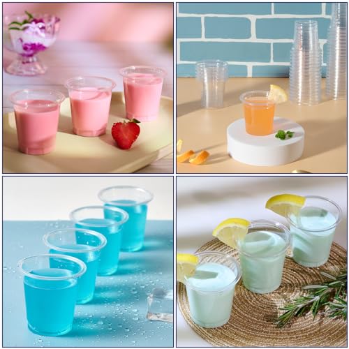 JOLLY CHEF 900 Pack 2 oz Plastic Shot Glasses, Clear Disposable Cups, Plastic Shot Cups Disposable for Jelly Shots, Wine Tasting, Food Samples,Thanksgiving Party, Wedding, Christmas