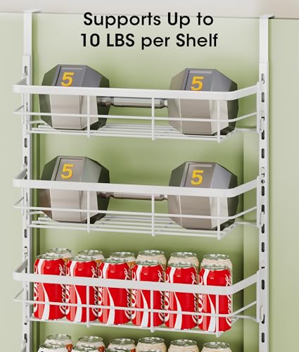 Apinol 8-Tier Over The Door Organizer Metal Hanging Spice Rack, White