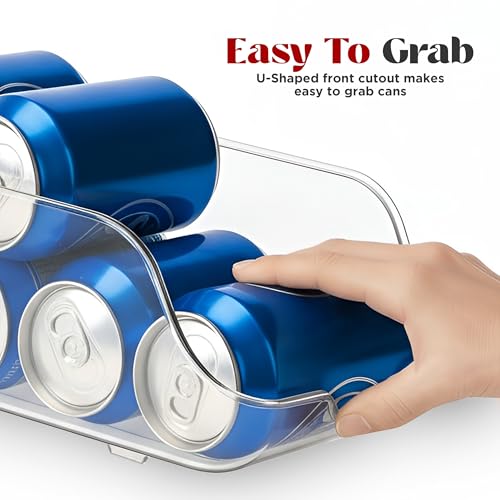 Utopia Kitchen Soda Can Organizer and Dispenser for Refrigerator/Pantry - Durable Can Storage Organizer Fridge & Kitchen Organization - (Clear, Set of 4)