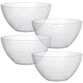 Suwimut 4 Pack Clear Plastic Serving Bowls, 135 OZ Large Round Plastic Bowls, 10 Inch Disposable Reusable Salad Mixing Bowl Buffet Containers for Catering, Party, Salad, Fruit, Chips, Popcorn, Snack