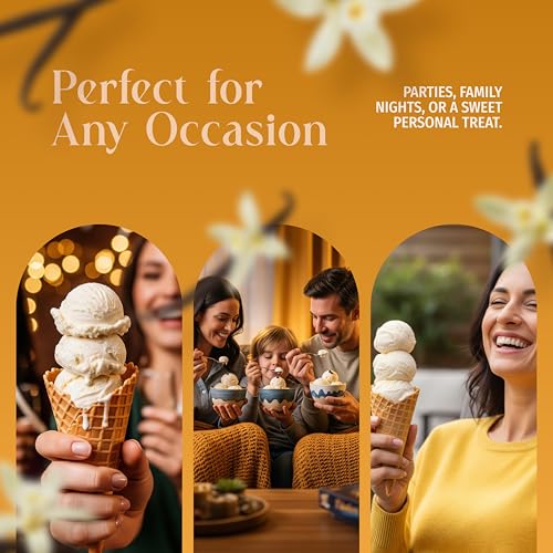 Triple Scoop - Premium Ice Cream Mix For Ice Cream Maker. Simple, Easy, Delicious. From Gourmet Mix To Maker in 5 Minutes, Makes 2 Creamy Qrts, Made in USA (1 Pack) (Vanilla)