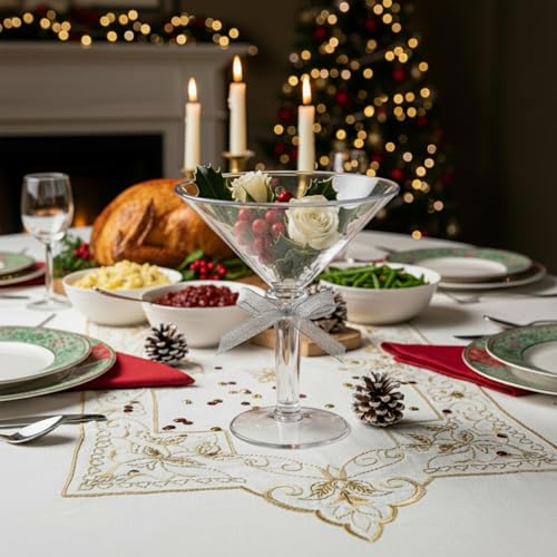 Unbreakable Giant Martini Glasses set of 2, 48 oz Plastic Cocktail Glasses, Jumbo, Reusable, BPA Free, Detachable, Perfect for Picnic, Beach & Patio Party, Appetizers, Birthday, Wedding and All Events