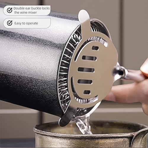 Professional Strainer for Bartender - Fine Mesh Cocktail Strainer with Detachable Spring, Leak Proof, Fits Shaker Tins & Pint Glasses, Professional 304 Stainless Steel, Dishwasher Safe Bar Tool