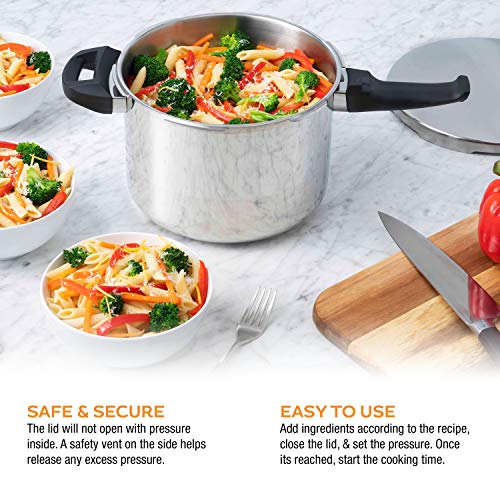 Zavor DUO 8-pc Pressure Canning Set - Pressure Cooker 10 Quart w/Complete Pressure Cooker Canning Kit, including Wide Mouth Canning Funnel, Canning Rack & 5 other Essential Canning Tools