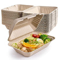 ECOLipak 75 Pack Clamshell Take Out Food Containers, 100% Compostable To Go Containers Disposable, 9X6 inch Heavy-Duty To Go Boxes, Eco-Friendly Biodegradable To Go Containers For Food