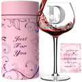 Personalized Monogram Gifts for Women - Customized Initial A-Z Wine Glass, Unique Birthday Wine Gifts for Friend, Her, Mom, Wife, Sister, Daughter - 16oz Elegant Custom Stemmed Glassware (Letter D)