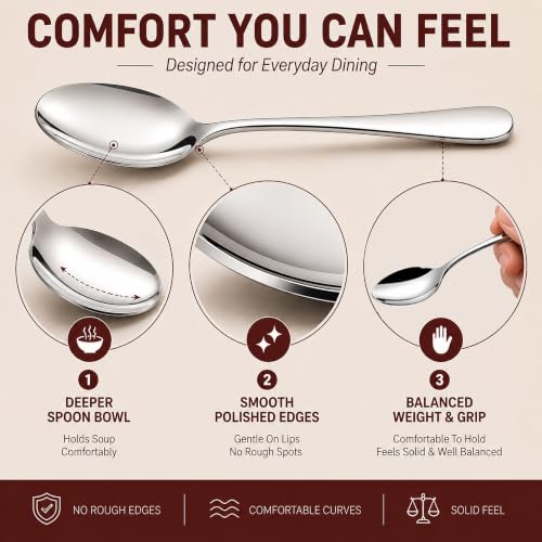 KIKCOIN 40 Pack Silverware Set for 8, Food-Grade Stainless Steel Flatware Set, Heavy Duty Mirror Polished Cutlery Utensils Set with Knives Spoons and Forks Set for Home Kitchen Restaurant Wedding