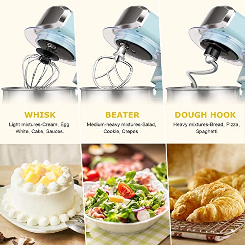 Kitchen in the box Stand Mixer,3.2Qt Small Electric Food Mixer,6 Speeds Portable Lightweight Kitchen Mixer for Daily Use with Egg Whisk,Dough Hook,Flat Beater