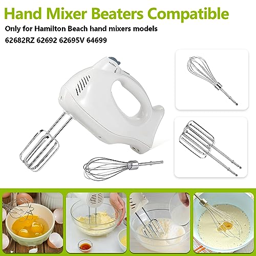 Hand Mixer Beaters Blender Replacement with Hand Mixers Whisk for Hamilton Beach Hand Mixers 62682RZ 62692 62695V 64699 Hand Mixer Egg Beaters Electric Mixer Whisk- 3 Pack