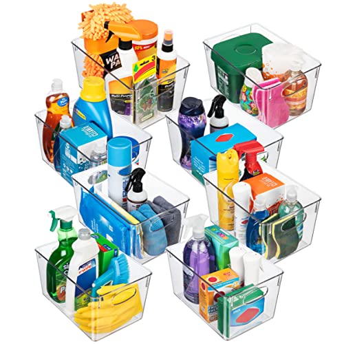 CLEARSPACE Plastic Storage Bins With lids – Perfect Kitchen Fridge Organizer, Pantry Organization, Cabinet Organizers (8 Pack)