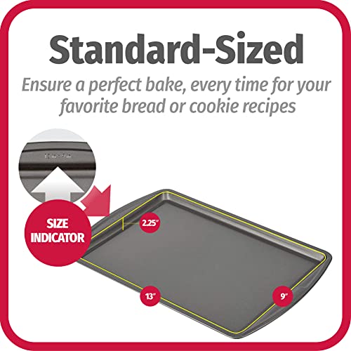 GoodCook Everyday Baking Sheet Set Nonstick Carbon Steel Standard-Sized Cookie Sheets for Even Baking, Bakeware Set Includes 3 Pans with Scratch-Resistant Finish, 13x9-Inch, Gray