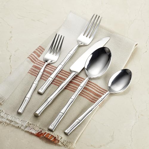 Hampton Forge Hampton Signature – Bamboo – 20 Piece Flatware Set, Service for 4