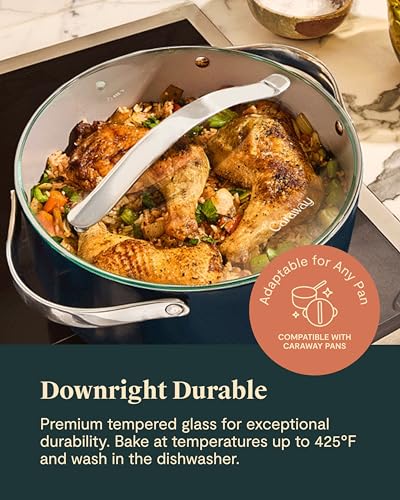 Caraway 10.5" Glass Lid for Pots and Pans - Made With Tempered Glass - Sized to Fit Caraway Ceramic-Coated & Stainless Steel Cookware