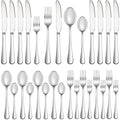 20 Piece Silverware Set Service for 4,Premium Stainless Steel Flatware Set,Mirror Polished Cutlery Utensil Set,Durable Home Kitchen Eating Tableware Set,Include Fork Knife Spoon Set,Dishwasher Safe