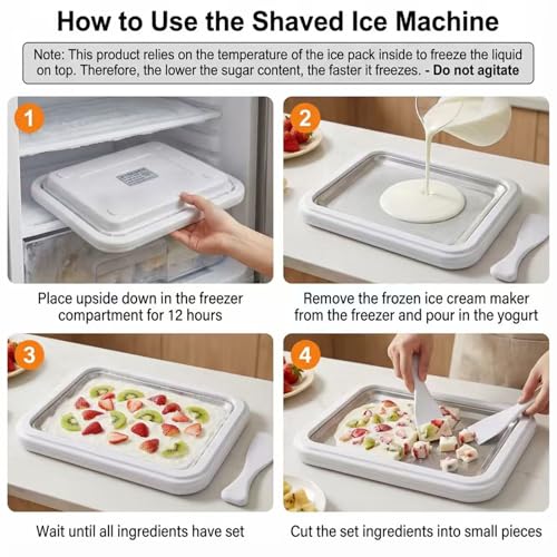 DETIOY Rolled Ice Cream Maker Kit 2026 Upgraded-【Italy-SOAR-SUS-304】 Stainless Steel- DIY Rolled Ice Cream Tray 【Upgraded High-Freezing Refrigeration】 with 2 Scrapers