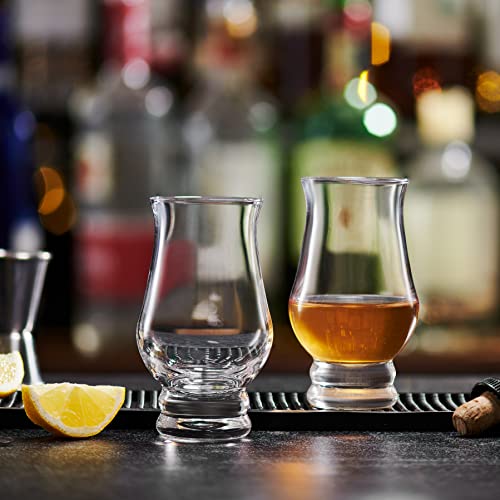 Lamarada Whiskey Glasses Set of 4 - Clear Shot Glasses - Old Fashioned Drinking Glasses Bar Gift Set - Brandy Snifter for Liquor, Scotch, Bourbon, Tequila, Gin, Tonic, Cognac, Vodka, Cocktail, Beer