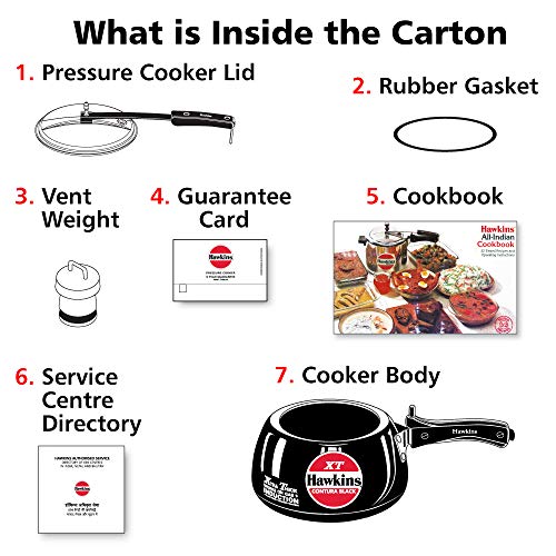 Hawkins Contura Hard Anodized Induction Compatible Extra Thick Base Pressure Cooker, Black, 3L