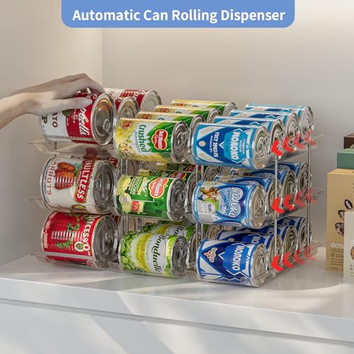 Jsyrjing Can Organizer for Pantry, 3-Tier Stackable Can Dispenser Rack