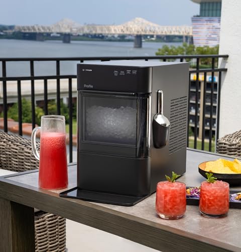 GE Profile Opal 2.0 Ultra Nugget Ice Maker with Scale Inhibiting Filter, Scoop Included, 38 lbs in 24 Hours, Pellet Ice Machine with WiFi & Smart Connected, Black