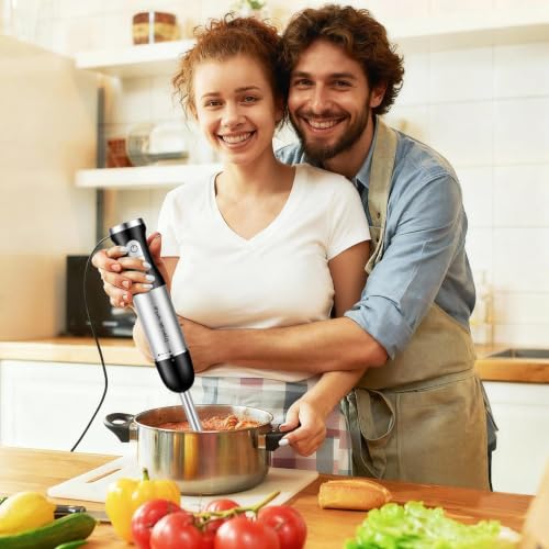 Djecak Orla 1100W 5-in-1 Immersion Blender Handheld, 30 Speed Stick Blender with Turbo, 15,500 RPM, Includes Whisk, Milk Frother, 500ml Chopper & 600ml Beaker Black